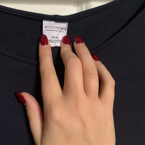 Navy Blue XL Encircled Dressy Sweatshirt - Picture 2 of 3